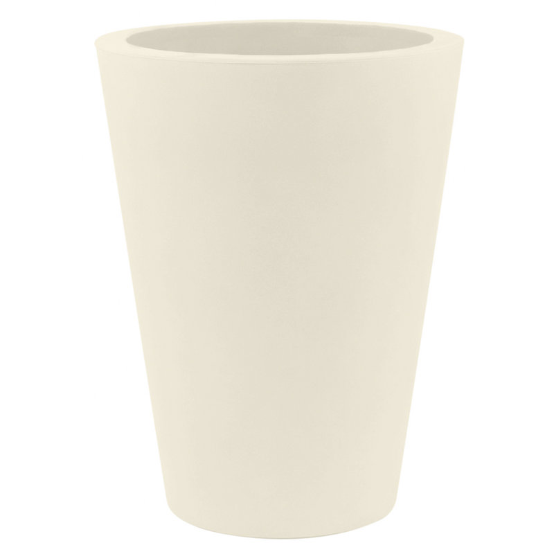 Pot de fleurs en résine Nano, H 11 po x l 5,5 po x P 5,5 po, Écru