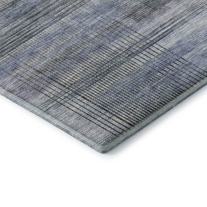 Premium Machine Washable Prisco Blue Rug, Rectangle 9' x 12'