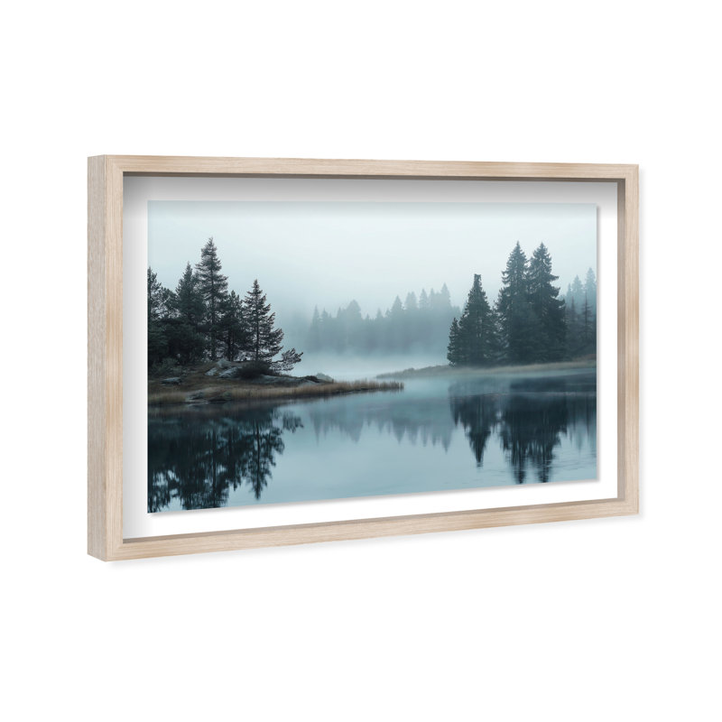 Morning Lake II Framed Graphic Art, 17.5" H x 25.5" W, Natural Oak Shadowbox