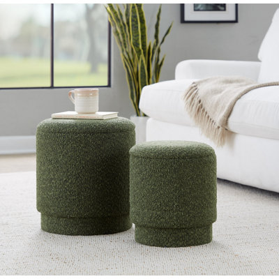 Ottoman Set In Yellow Fabric