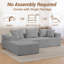 Boneless Modular Sectional Sofa with L-Shape Chaise, Corduroy Boneless Couches for Living Room, No Assembly,-436642188