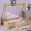 Lit sur pied Teepee avec garde-corps, lattes robustes et porte