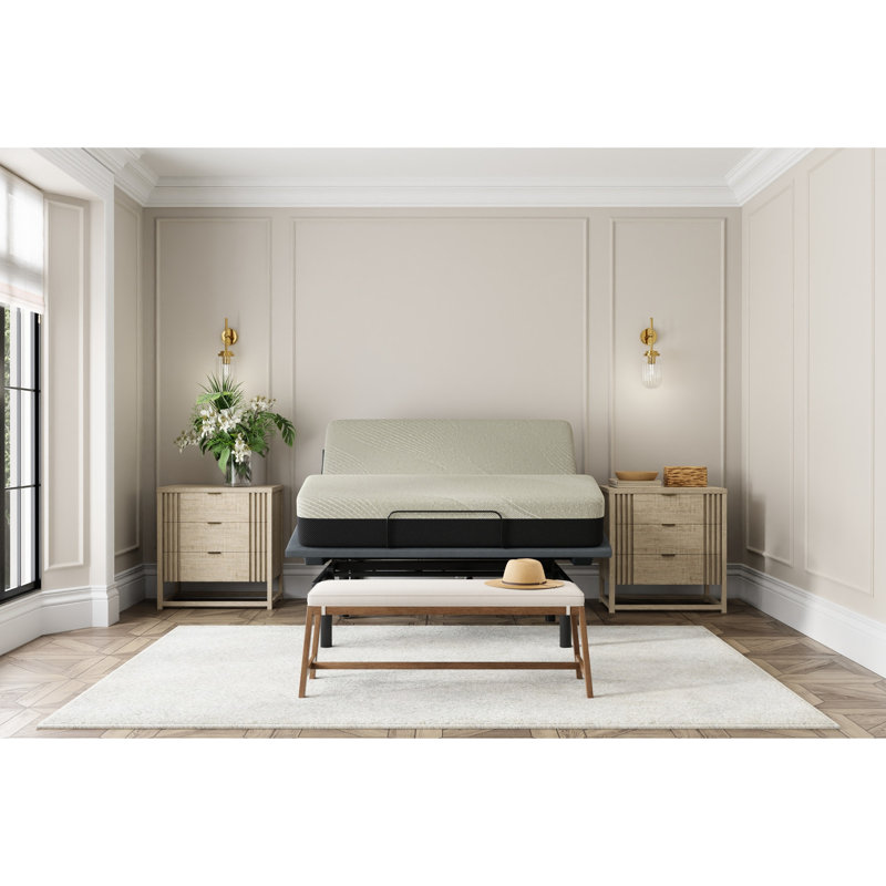 Grand matelas, mousse viscoélastique imprégnée de gel 12 po, couche supérieure, 3 po Support alvéolaire alvéolaire, housse avec fermeture à glissière, mousse de taille gris-noir, plateau serré, lb Amovible