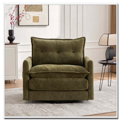 Fauteuil demi-tonneau pivotant avec base en métal massif, fauteuil d'appoint pivotant pour la chambre à coucher du salon