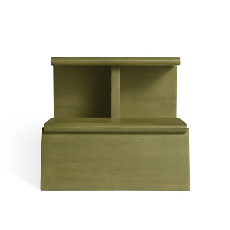 Jut Solid Wood End Table, Loden