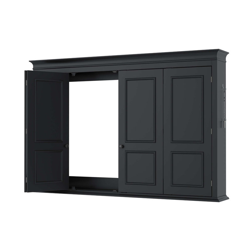 Meuble télé Troian l 65,7 po avec 4 portes, armoire en bois pour écrans 60 po Troian