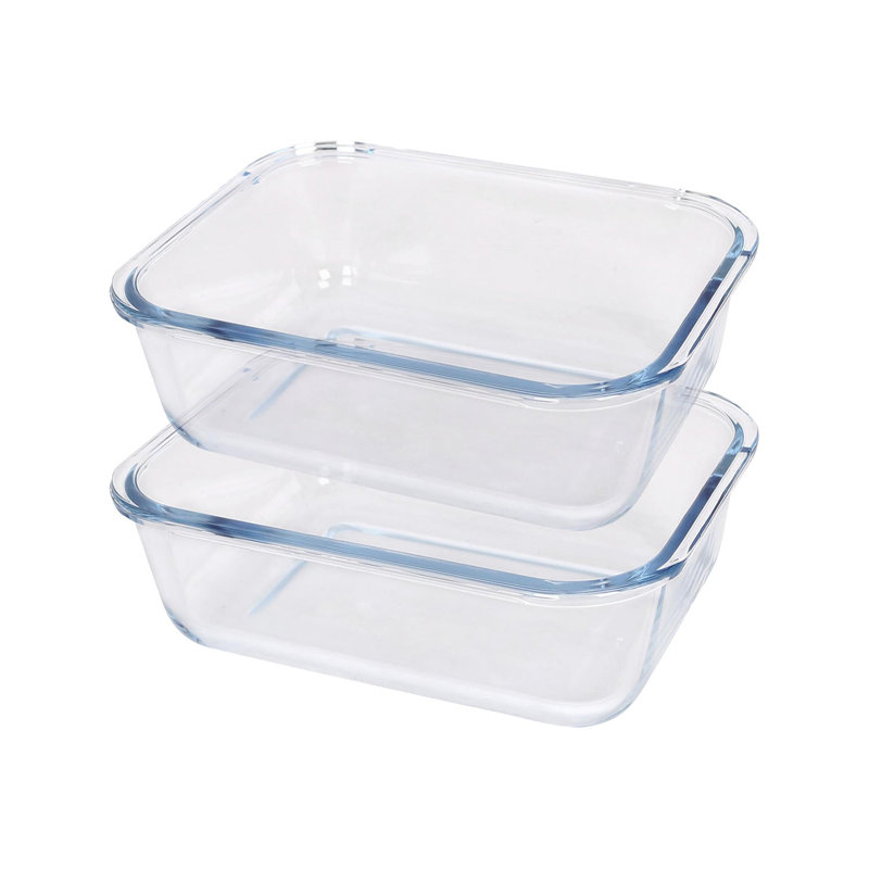 Argon Tableware Rectangle Glass 2 Piece Baker Bakeware Set, 12.5cm x 17cm
