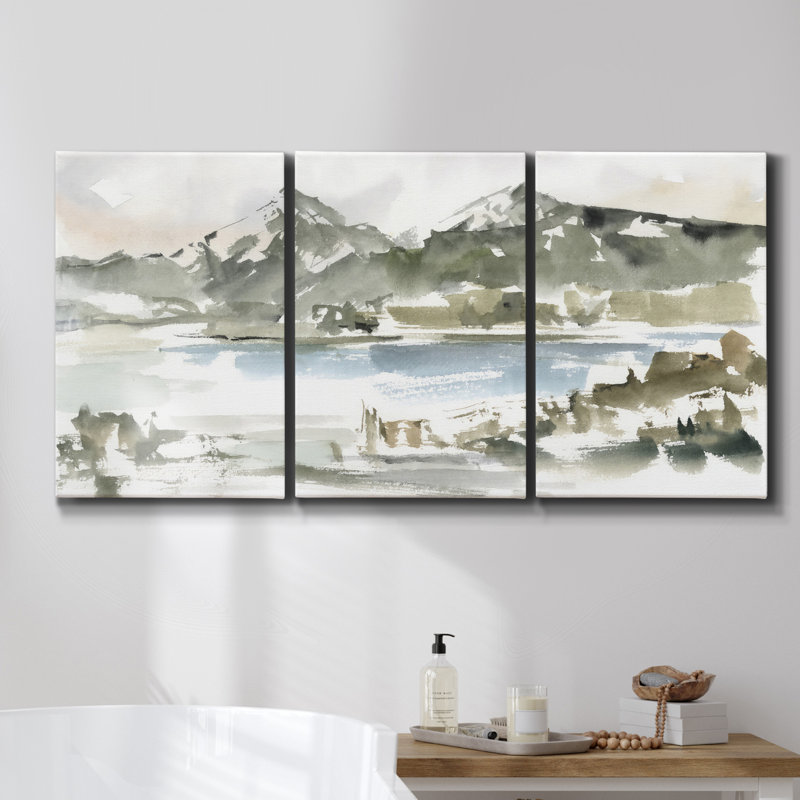 «Colorful Bedrock III», reproduction encadrée sur toile 3 pièces, H 60 po x l 120 po x P 2 po