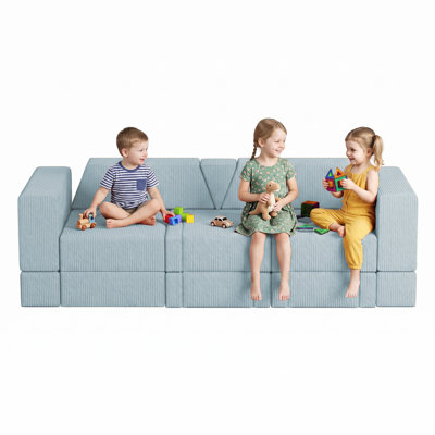 Canapé de jeu modulaire pour enfants de 22 pièces, canapé convertible en mousse pour tout-petits, fort et structure de jeu créatifs pour salle de jeux et salon