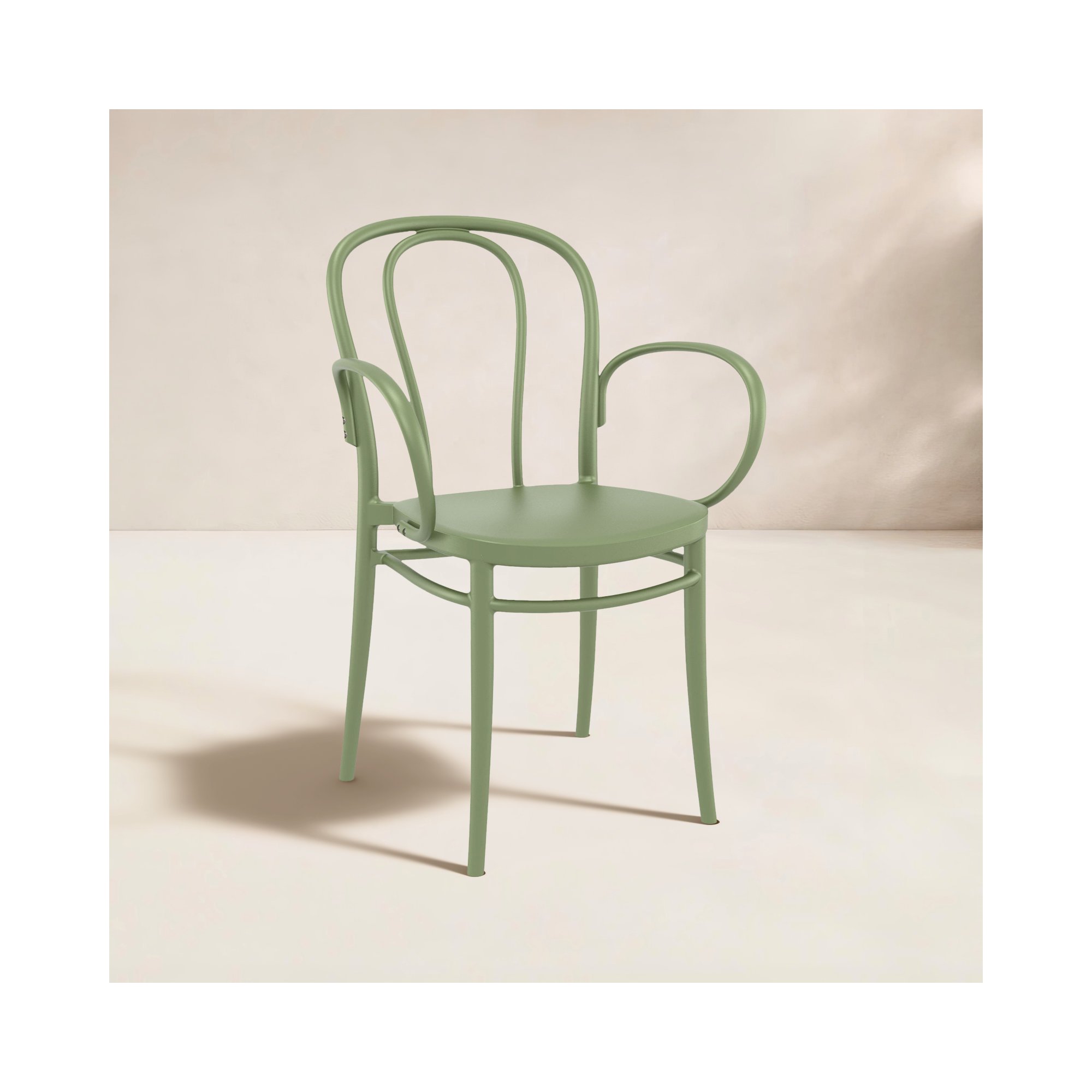 Farrah Stacking Patio Dining Armchair, Olive Green