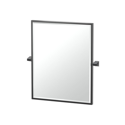A-Line Framed Rectangle Mirror | Wall Mounted Beveled and Pivoting (Tilting) Mirror