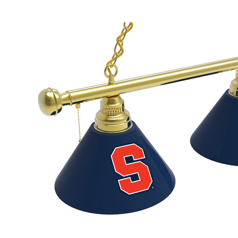 3 - Light Pool Table Lights Pendant, Brass, Syracuse Orange