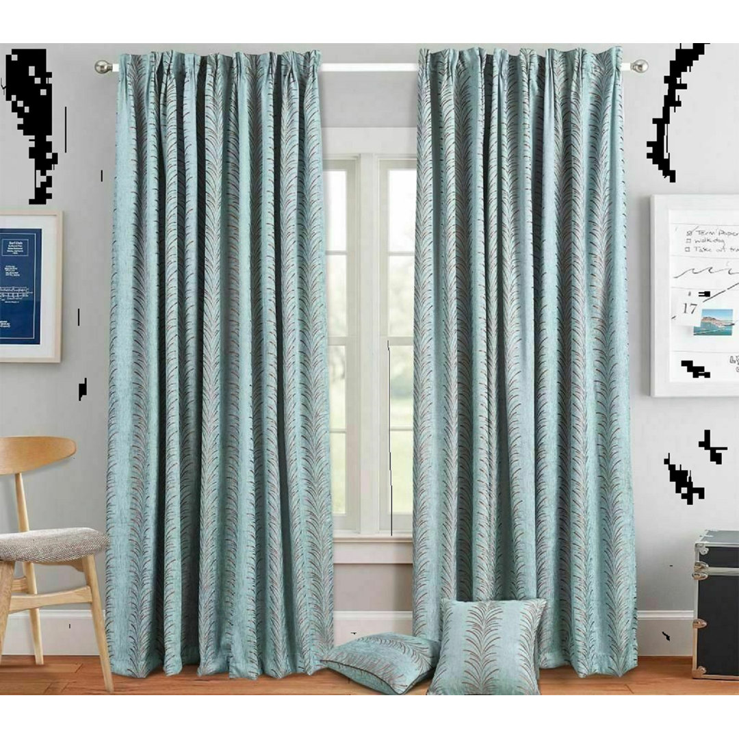 Ancalin Polyester Standard Pinch Pleat Curtain Pair