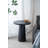 22X22x25.5" Black Round Side Table With Pedestal Base