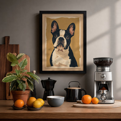 Bold Boston Terrier Modern - Framed Print