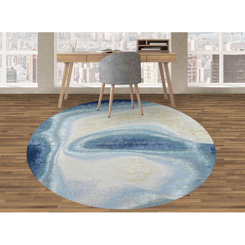 Abstract Area Rug, Round 8'