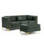 Canapé modulaire Chesterfield avec similicuir capitonné à boutons et repose-pieds-1086620322-1086620323