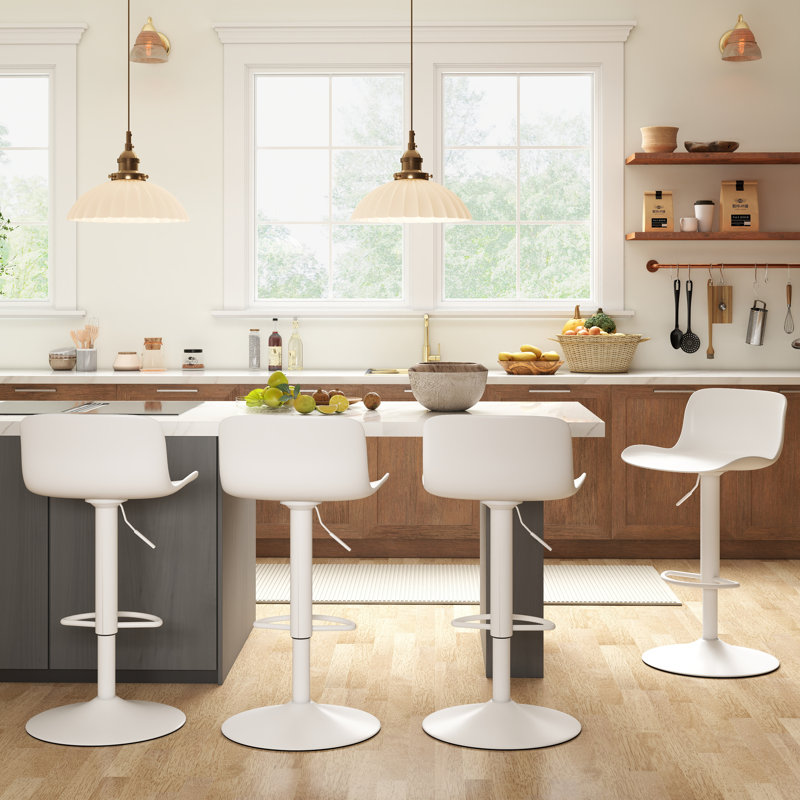 Tabouret de bar Beora, 4, Blanc