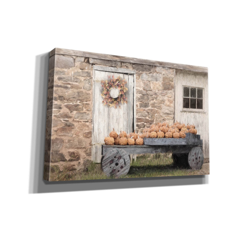 Amiyiah " Fort Halifax Pumpkin Wagon " by Lori Deiter, 12" H x 18" W x 0.75" D