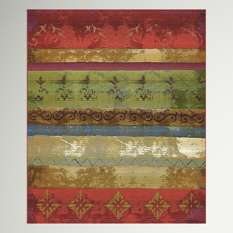 Merrimac Washable Floral Indoor / Outdoor Rug, Rectangle 4'1" x 6'1"