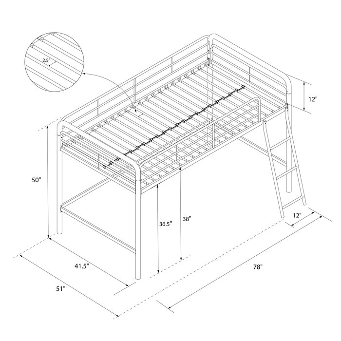 Isabelle & Max™ Ahana Kids Twin Loft Bed & Reviews | Wayfair