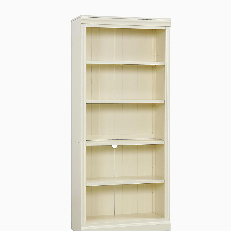 83.4" Tall Wood Bookcase with light strip, 5-Tier Decor Bookshelves with Adjustable Shelves, Free Standing Storage Organizer