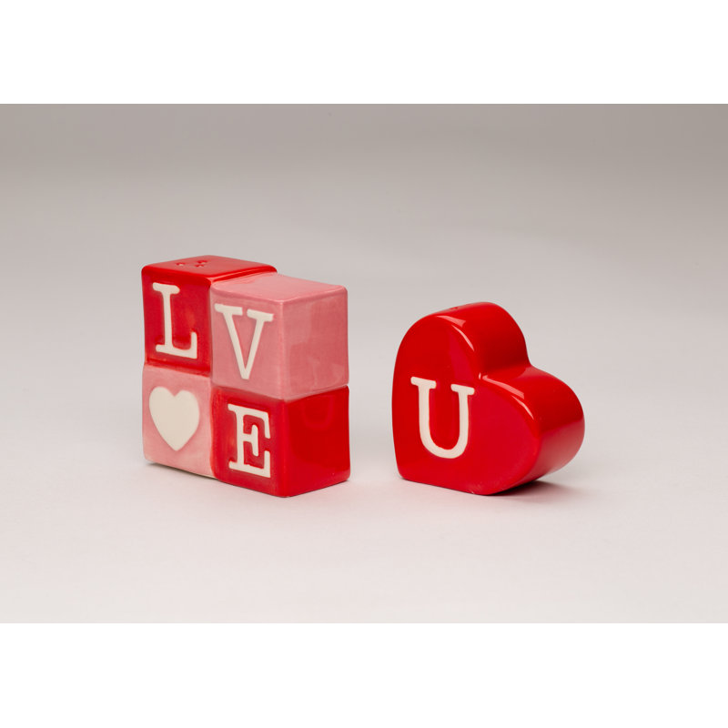 Love U Block and Heart - sel et poivre