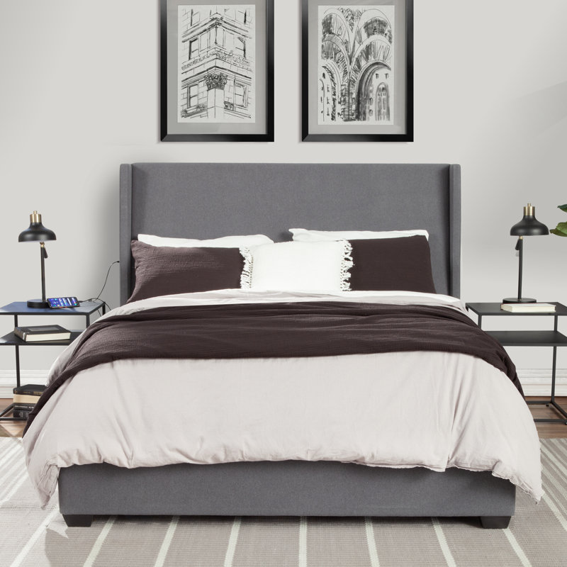 Mohawk Upholstered Wingback Storage Bed, King