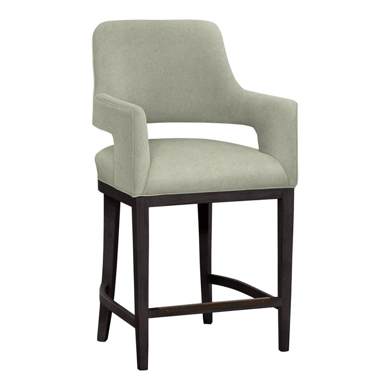 Tabouret de bar et de comptoir Josie, Gris anthracite, Parchemin 8794, Tabouret de comptoir (siège d'une hauteur de 26,5