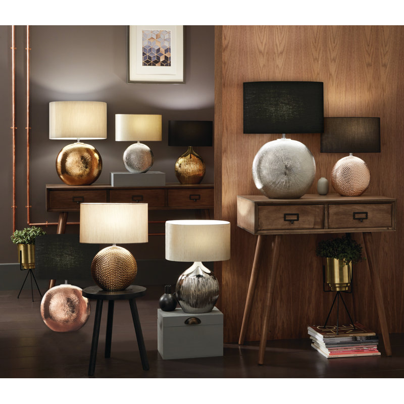 Ghonge Ceramic Table Lamp, Silver