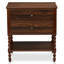 Tablette inférieure brun à 2 tiroirs en bois massif Mid-Century
