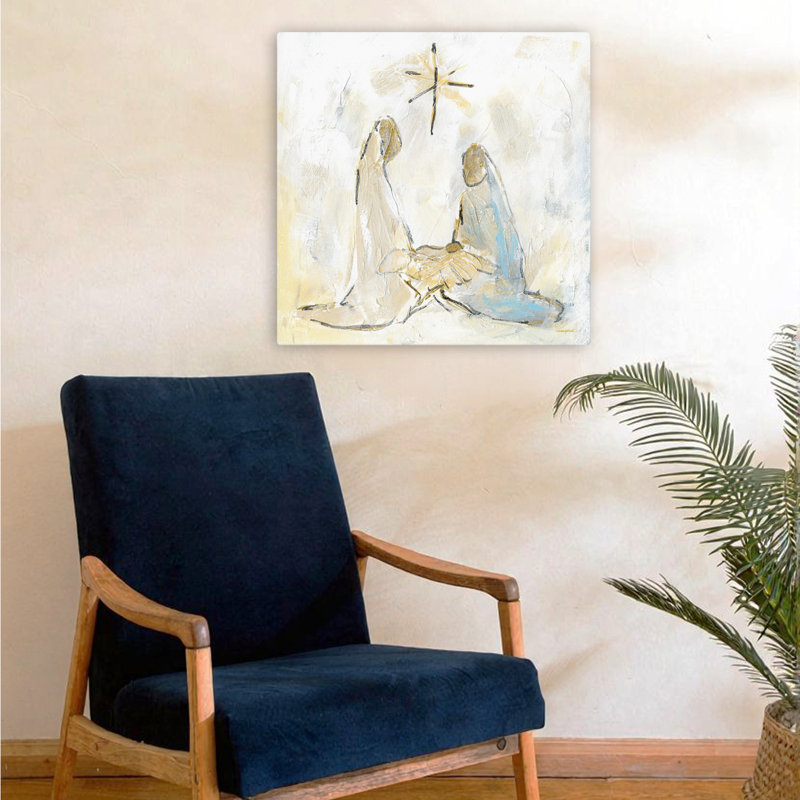 Sainte Famille, art des fêtes minimaliste, H 24 po x l 24 po