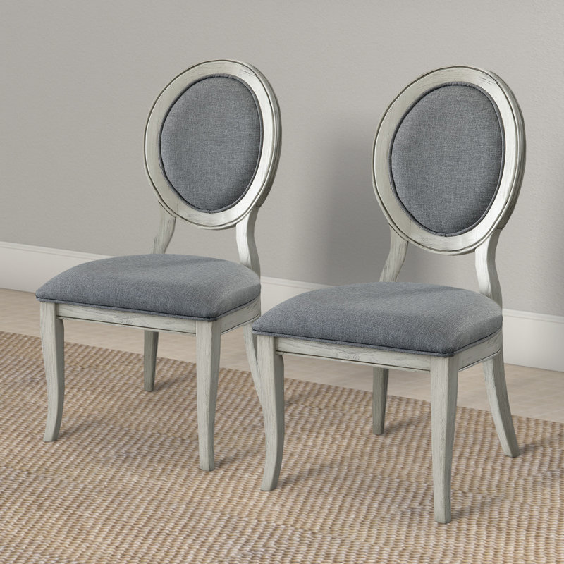Kristle 19.5'' H Upholstered Side Chair, Dark Gray, White