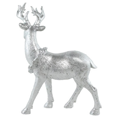 Figurine de renne de Noël en argent 11,5 "Elegant