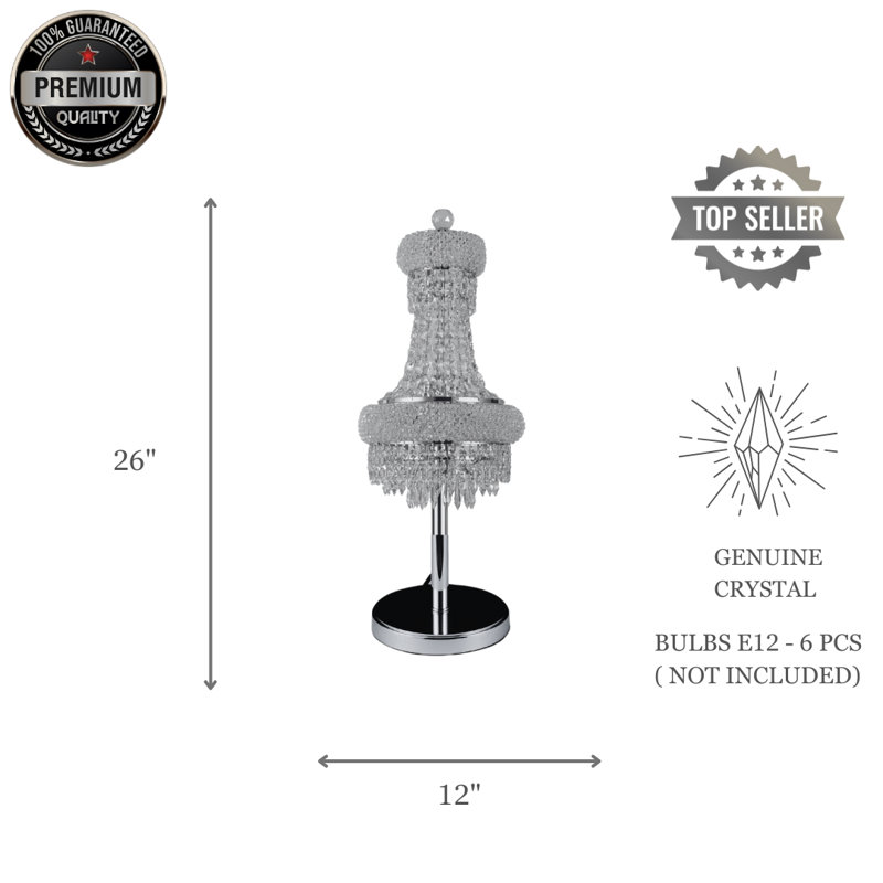 Lampe de table 6 lumières Montrey, Argent argent