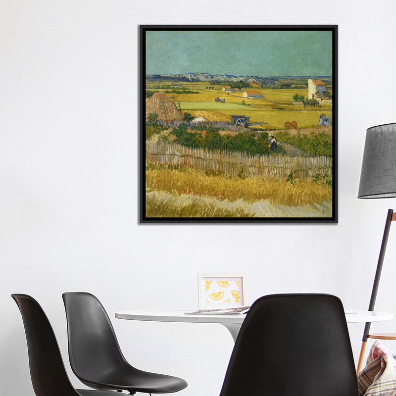 «The Harvest» par Vincent Van Gogh, reproduction d'art sur toile tendue, H 18 po x l 18 po x P 1,5 po, Pas de tapis