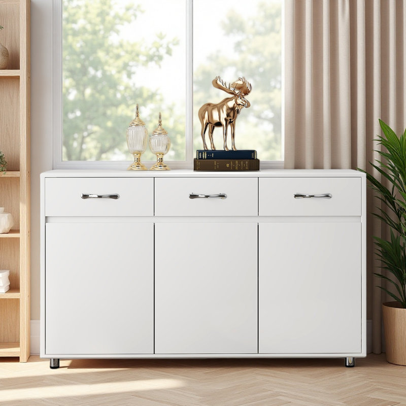 Three Doors Side Table, White