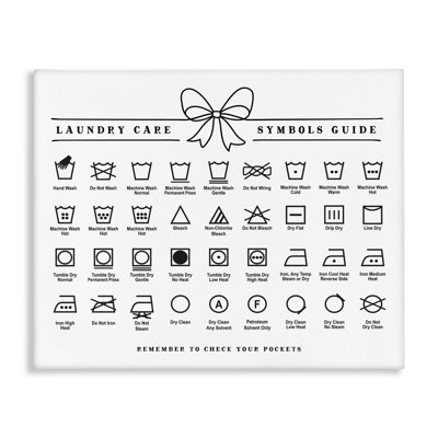 Laundry Care Symbols Guide Canvas, design by Lettered and Lined