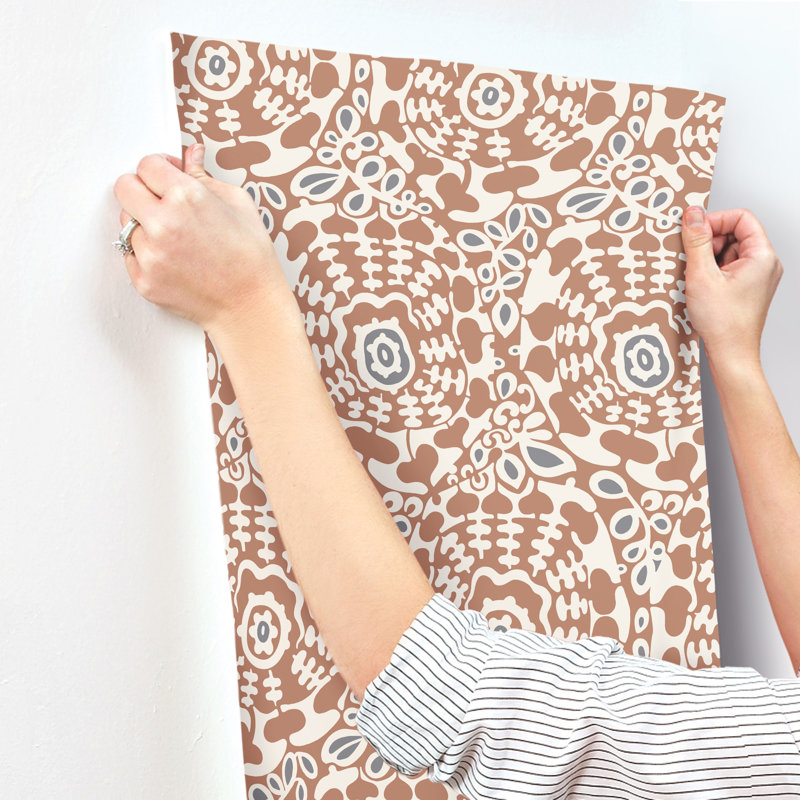 Ayalisse Floral Wallpaper Double Roll, Red