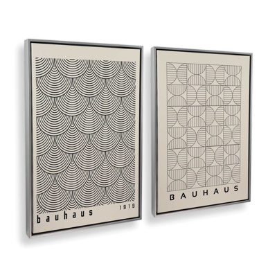 Bauhaus Abstract Precision Set of 2 Canvas Prints