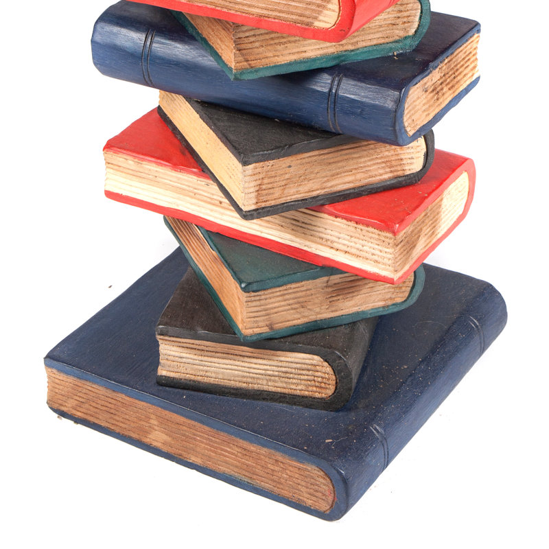 Bookstack Solid Wood End Table, Painted