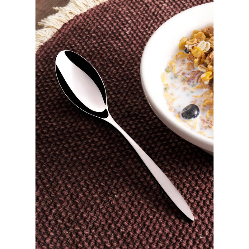 Cuillère à dîner en acier inoxydable Clista | Argent | 8,6 po | Ensemble de 12