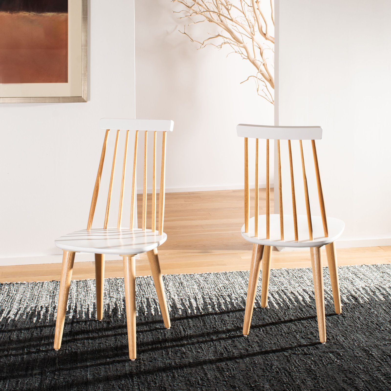 Rolde Dining Chair, White/Natural