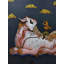 Krishna assise sur une vache | Acrylique sur toile | Par Ramesh Gujar