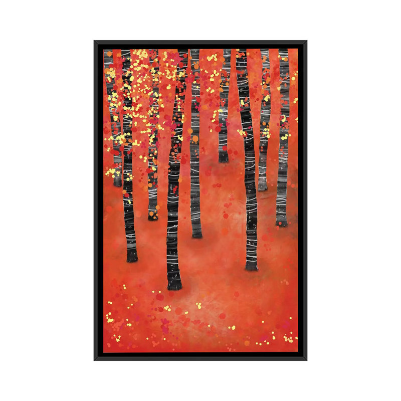 « Birches » par Nic squirrell-impression, H 60 po x l 40po x P 1,5 po, Toile avec cadre noir, Pas de tapis