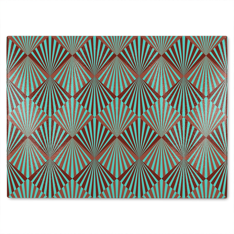Geometric Rays Glass Chopping Board