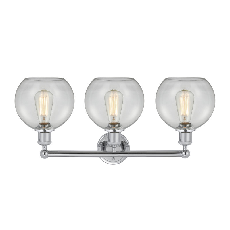 Éclairage pour meuble-lavabo à 3 lumières à intensité variable Ellington, Transparent, Chrome poli