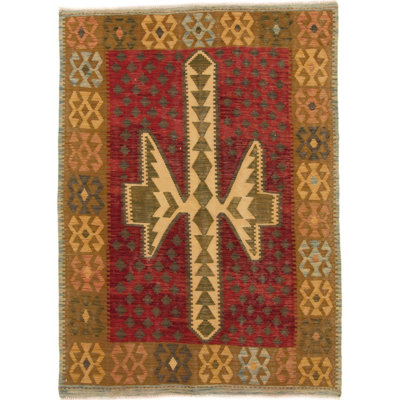 Geometric Wool Hand Woven 143cm X 197cm Area Rug