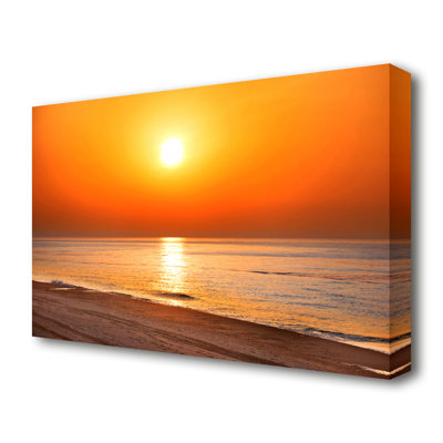 Orange Beach Glow Sunset - Wrapped Canvas Print