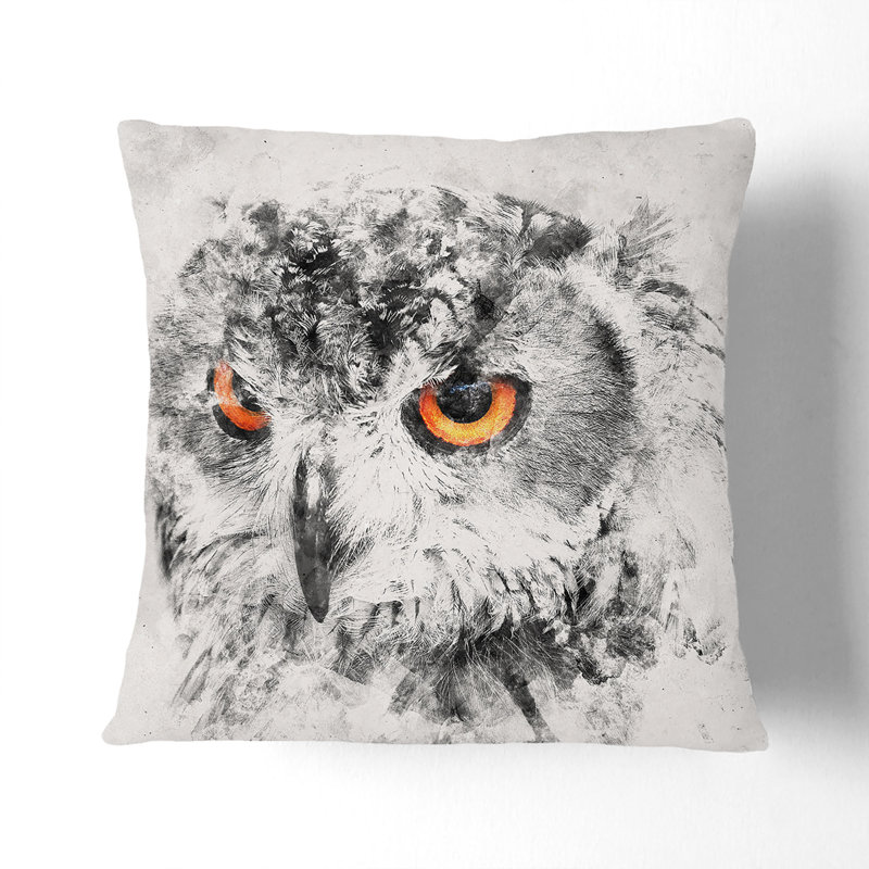 Eyed Owl Cushion with Filling, 55cm H x 55cm W x 20cm D